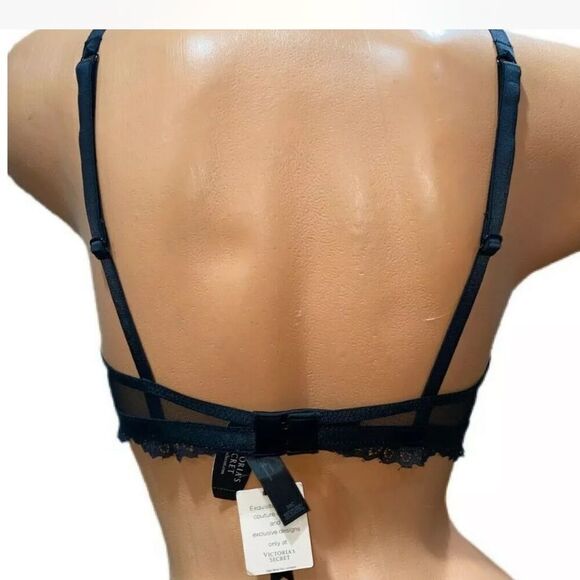 Victoria’s Secret Designer Collection Crystal Embellished unlined bra black 32C - Picture 6 of 6